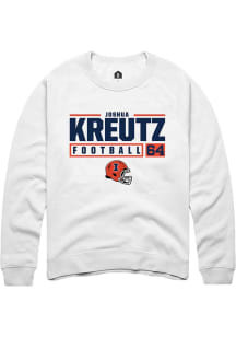 Joshua Kreutz  Rally Illinois Fighting Illini Mens White NIL Stacked Box Long Sleeve Crew Sweatshi..