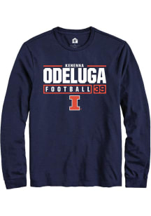 Kenenna Odeluga  Illinois Fighting Illini Navy Blue Rally NIL Stacked Box Long Sleeve T Shirt