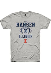 Lane Hansen  Illinois Fighting Illini Ash Rally NIL Sport Icon Short Sleeve T Shirt