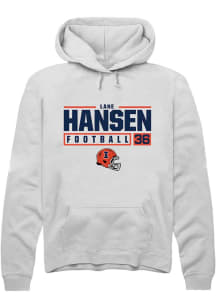 Lane Hansen  Rally Illinois Fighting Illini Mens White NIL Stacked Box Long Sleeve Hoodie