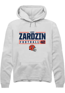 Luke Zardzin  Rally Illinois Fighting Illini Mens White NIL Stacked Box Long Sleeve Hoodie