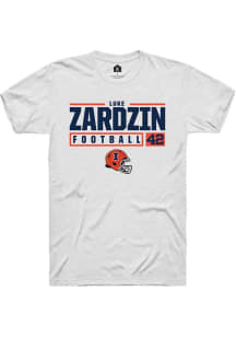 Luke Zardzin  Illinois Fighting Illini White Rally NIL Stacked Box Short Sleeve T Shirt