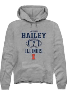 Matthew Bailey  Rally Illinois Fighting Illini Mens Graphite NIL Sport Icon Long Sleeve Hoodie