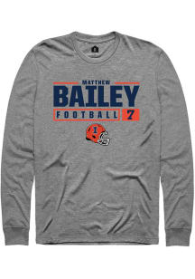 Matthew Bailey  Illinois Fighting Illini Graphite Rally NIL Stacked Box Long Sleeve T Shirt