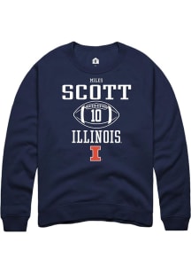 Miles Scott  Rally Illinois Fighting Illini Mens Navy Blue NIL Sport Icon Long Sleeve Crew Sweatsh..