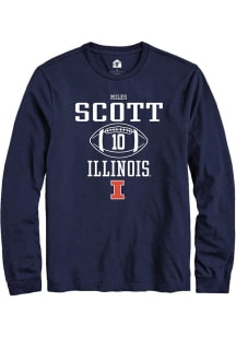Miles Scott  Illinois Fighting Illini Navy Blue Rally NIL Sport Icon Long Sleeve T Shirt