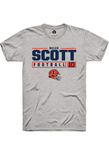 Miles Scott  Illinois Fighting Illini Ash Rally NIL Stacked Box Short Sleeve T Shirt