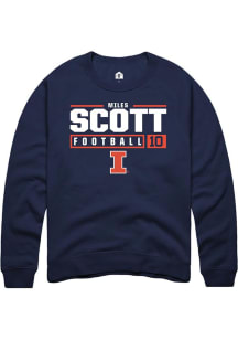 Miles Scott  Rally Illinois Fighting Illini Mens Navy Blue NIL Stacked Box Long Sleeve Crew Sweats..