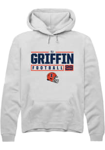 Timothy (TJ) Griffin  Rally Illinois Fighting Illini Mens White NIL Stacked Box Long Sleeve Hoodie