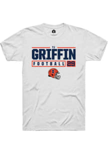 Timothy (TJ) Griffin  Illinois Fighting Illini White Rally NIL Stacked Box Short Sleeve T Shirt
