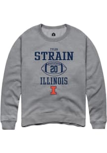Tyler Strain  Rally Illinois Fighting Illini Mens Graphite NIL Sport Icon Long Sleeve Crew Sweatsh..