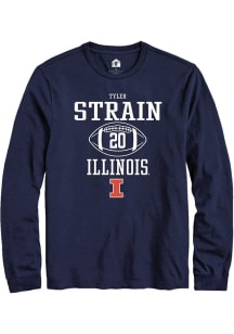 Tyler Strain  Illinois Fighting Illini Navy Blue Rally NIL Sport Icon Long Sleeve T Shirt