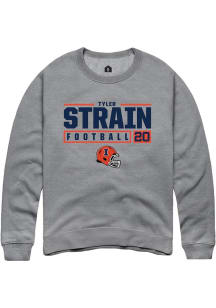 Tyler Strain  Rally Illinois Fighting Illini Mens Graphite NIL Stacked Box Long Sleeve Crew Sweats..