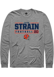 Tyler Strain  Illinois Fighting Illini Graphite Rally NIL Stacked Box Long Sleeve T Shirt
