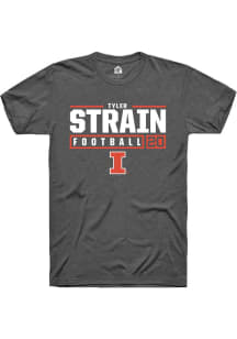 Tyler Strain  Illinois Fighting Illini Dark Grey Rally NIL Stacked Box Short Sleeve T Shirt