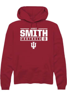 Jaquez Smith  Rally Indiana Hoosiers Mens Red NIL Stacked Box Long Sleeve Hoodie