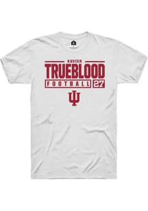 Xavier Trueblood  Indiana Hoosiers White Rally NIL Stacked Box Short Sleeve T Shirt