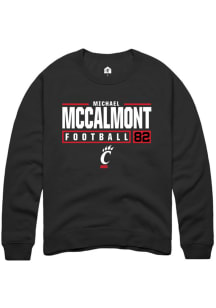 Michael McCalmont  Rally Cincinnati Bearcats Mens Black NIL Stacked Box Long Sleeve Crew Sweatshir..