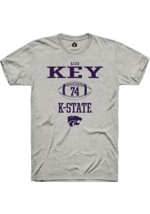 Alex Key  K-State Wildcats Ash Rally NIL Sport Icon Short Sleeve T Shirt