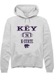 Alex Key  Rally K-State Wildcats Mens White NIL Sport Icon Long Sleeve Hoodie