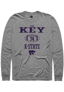 Alex Key  K-State Wildcats Graphite Rally NIL Sport Icon Long Sleeve T Shirt