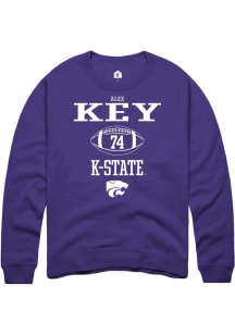 Alex Key  Rally K-State Wildcats Mens Purple NIL Sport Icon Long Sleeve Crew Sweatshirt