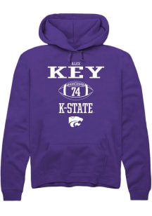 Alex Key  Rally K-State Wildcats Mens Purple NIL Sport Icon Long Sleeve Hoodie