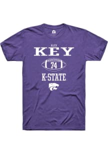 Alex Key  K-State Wildcats Purple Rally NIL Sport Icon Short Sleeve T Shirt