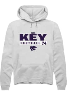 Alex Key  Rally K-State Wildcats Mens White NIL Stacked Box Long Sleeve Hoodie