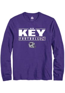 Alex Key  K-State Wildcats Purple Rally NIL Stacked Box Long Sleeve T Shirt