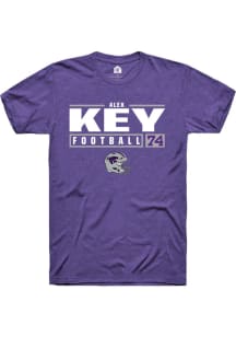 Alex Key  K-State Wildcats Purple Rally NIL Stacked Box Short Sleeve T Shirt
