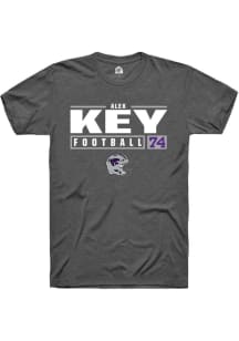 Alex Key  K-State Wildcats Dark Grey Rally NIL Stacked Box Short Sleeve T Shirt