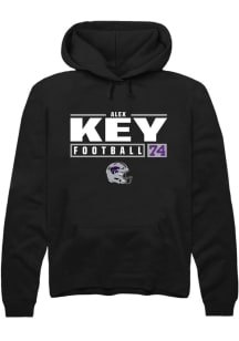 Alex Key  Rally K-State Wildcats Mens Black NIL Stacked Box Long Sleeve Hoodie