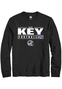Alex Key  K-State Wildcats Black Rally NIL Stacked Box Long Sleeve T Shirt
