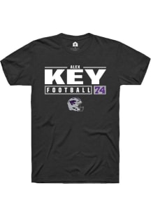Alex Key  K-State Wildcats Black Rally NIL Stacked Box Short Sleeve T Shirt