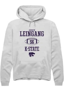 Andrew Leingang  Rally K-State Wildcats Mens White NIL Sport Icon Long Sleeve Hoodie
