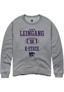 Andrew Leingang  Rally K-State Wildcats Mens Graphite NIL Sport Icon Long Sleeve Crew Sweatshirt