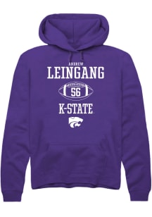Andrew Leingang  Rally K-State Wildcats Mens Purple NIL Sport Icon Long Sleeve Hoodie