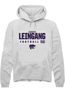 Andrew Leingang  Rally K-State Wildcats Mens White NIL Stacked Box Long Sleeve Hoodie