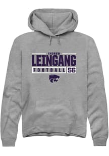 Andrew Leingang  Rally K-State Wildcats Mens Graphite NIL Stacked Box Long Sleeve Hoodie