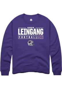 Andrew Leingang  Rally K-State Wildcats Mens Purple NIL Stacked Box Long Sleeve Crew Sweatshirt