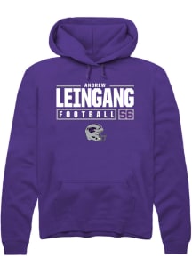 Andrew Leingang  Rally K-State Wildcats Mens Purple NIL Stacked Box Long Sleeve Hoodie