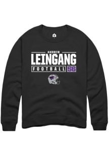Andrew Leingang  Rally K-State Wildcats Mens Black NIL Stacked Box Long Sleeve Crew Sweatshirt