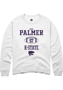 Beau Palmer  Rally K-State Wildcats Mens White NIL Sport Icon Long Sleeve Crew Sweatshirt