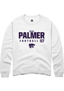 Beau Palmer  Rally K-State Wildcats Mens White NIL Stacked Box Long Sleeve Crew Sweatshirt