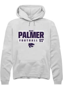 Beau Palmer  Rally K-State Wildcats Mens White NIL Stacked Box Long Sleeve Hoodie