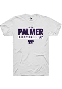Beau Palmer  K-State Wildcats White Rally NIL Stacked Box Short Sleeve T Shirt