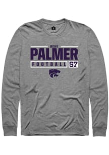Beau Palmer  K-State Wildcats Graphite Rally NIL Stacked Box Long Sleeve T Shirt