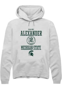Isaline Alexander  Rally Michigan State Spartans Mens White NIL Sport Icon Long Sleeve Hoodie