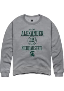Isaline Alexander  Rally Michigan State Spartans Mens Graphite NIL Sport Icon Long Sleeve Crew Swe..